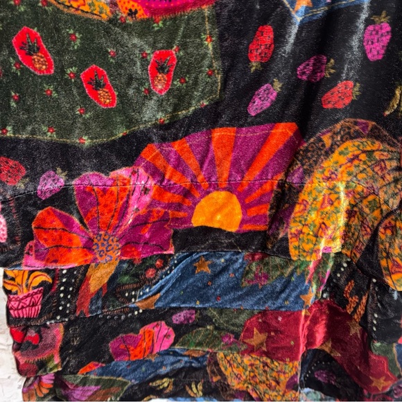 Farm Rio The Crazy Mix V Neck Velveteen Mini Dress Size Small - Picture 7 of 12